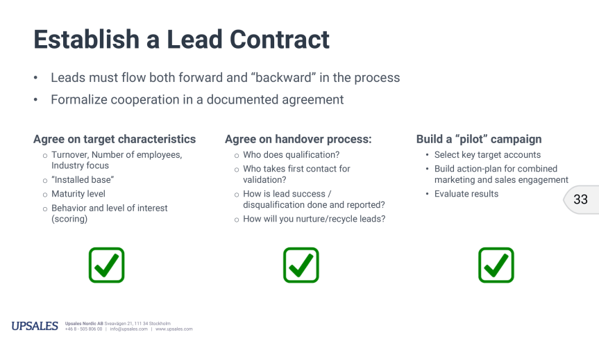 How to establish a Lead Contract