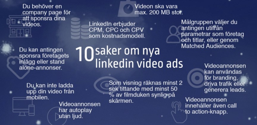 Tio saker du behöver veta om nya LinkedIn Sponsored Video / LinkedIn video ads / Videoannonser